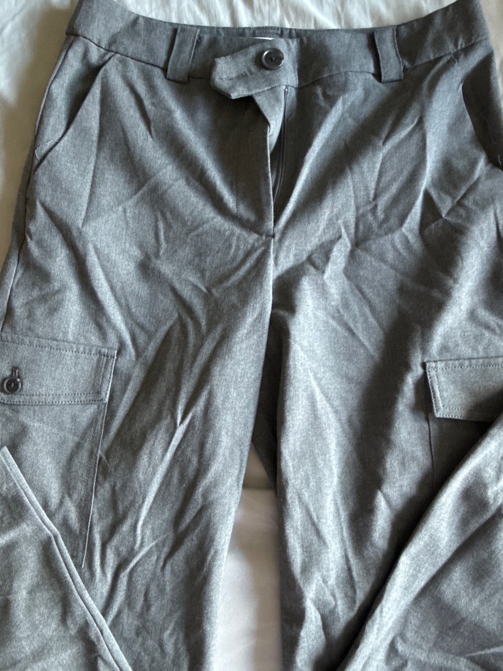 LOFT Men's Gray Cargo Pants with Side Flap Pockets